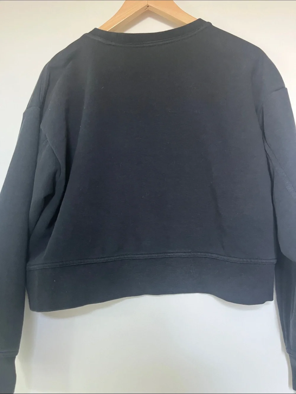 Nike Just Do It Cropped Crewneck Sweatshirt Black Tonal Logo Women's xs